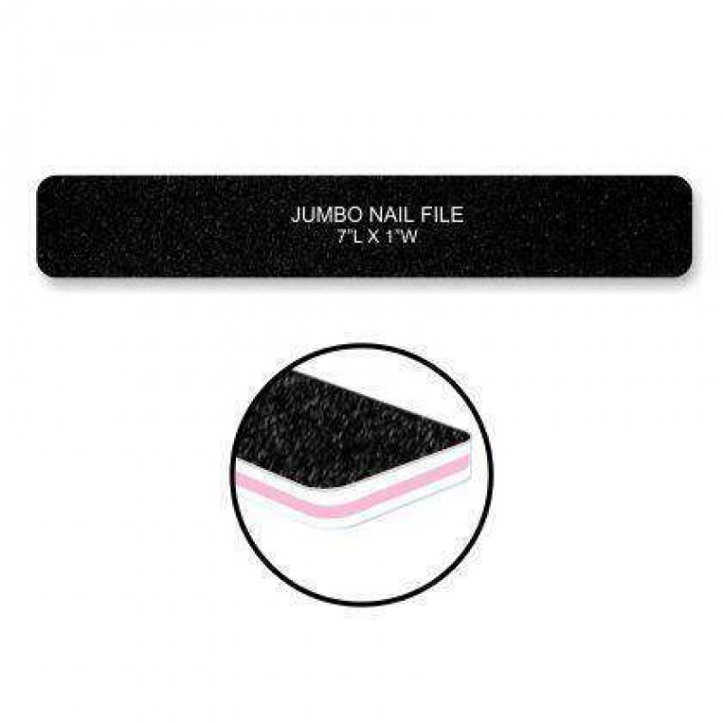 Cre8tion Nail Files JUMBO BLACK Sand, Grit 100.100, 30pks/case, 50pcs/pack, 07008